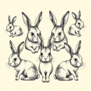 Multiple Bunny Tattoo