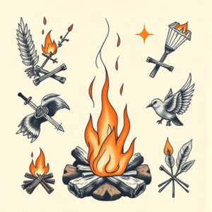 Multiple Campfire Tattoo