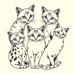 Multiple Cat Tattoo