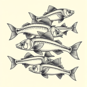 Multiple Catfish Tattoo