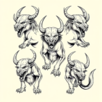 Multiple Cerberus Tattoo