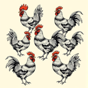 Multiple Chicken Tattoo