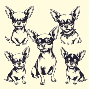 Multiple Chihuahua Tattoo
