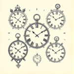 Multiple Clock Tattoo