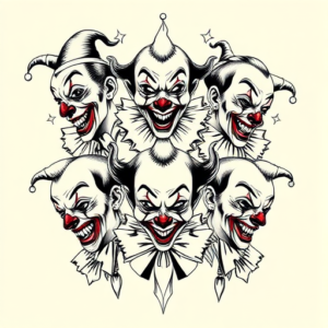 Multiple Clown Tattoo