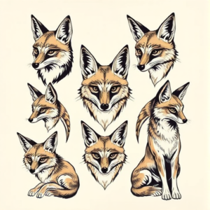 Multiple Coyote Tattoo