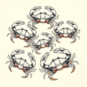 Multiple Crab Tattoo