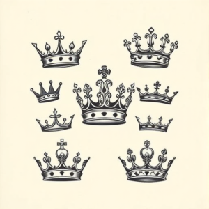 Multiple Crown Tattoo