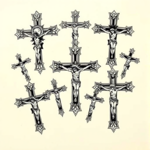 Multiple Crucifix Tattoo