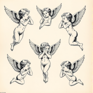 Multiple Cupid Tattoo