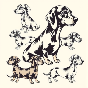 Multiple Dachshund Tattoo
