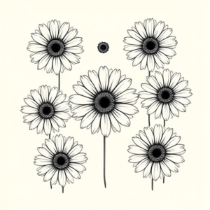 Multiple Daisy Tattoo