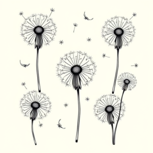 Multiple Dandelion Tattoo
