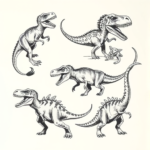 Multiple Dinosaur Tattoo