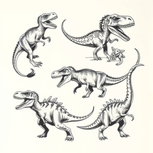 Multiple Dinosaur Tattoo