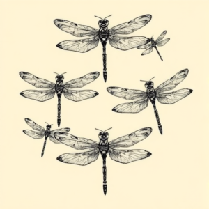 Multiple Dragonfly Tattoo