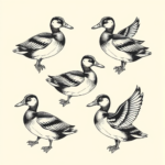 Multiple Duck Tattoo