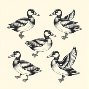 Multiple Duck Tattoo