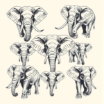 Multiple Elephant Tattoo