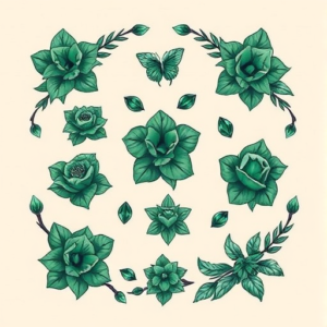 Multiple Emerald Tattoo