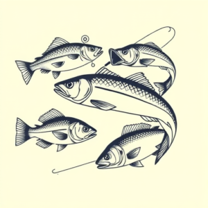 Multiple Fishing Tattoo