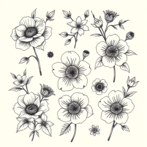 Multiple Floral Tattoo