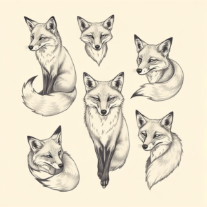 Multiple Fox Tattoo
