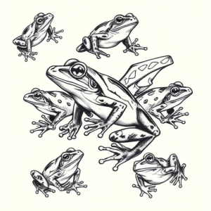 Multiple Frog Tattoo