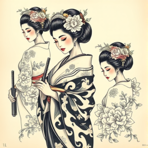 Multiple Geisha Tattoo