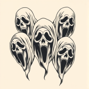 Multiple Ghostface Tattoo