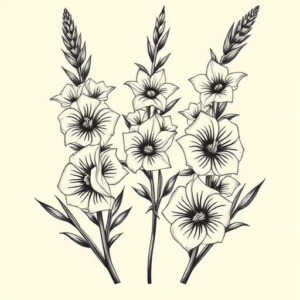 Multiple Gladiolus Tattoo