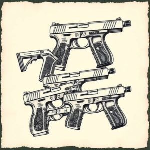 Multiple Glock Tattoo