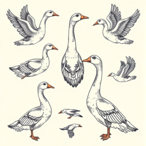 Multiple Goose Tattoo
