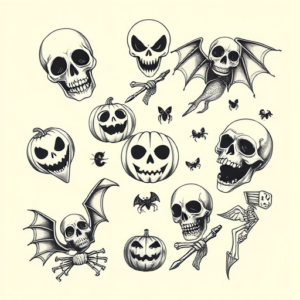 Multiple Halloween Tattoo