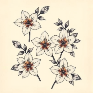 Multiple Honeysuckle Tattoo