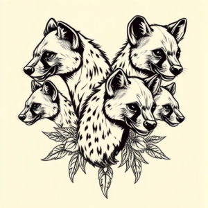 Multiple Hyena Tattoo