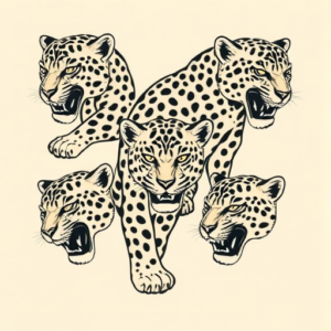 Multiple Jaguar Tattoo