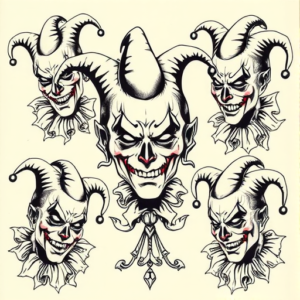 Multiple Jester Tattoo