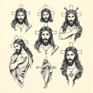 Multiple Jesus Tattoo