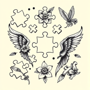 Multiple Jigsaw Tattoo