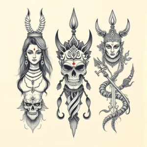 Multiple Kali Tattoo