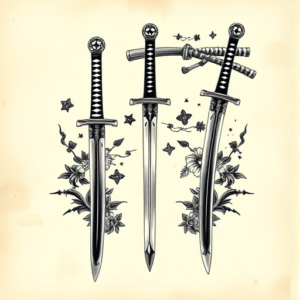 Multiple Katana Tattoo