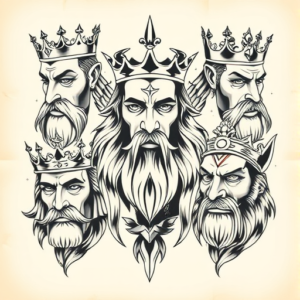 Multiple King Tattoo