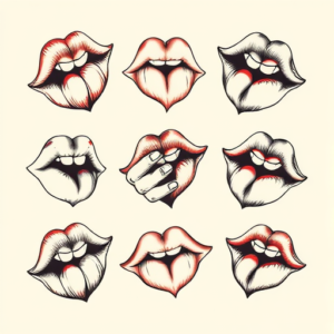 Multiple Kiss Tattoo