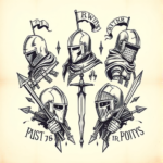 Multiple Knight Tattoo