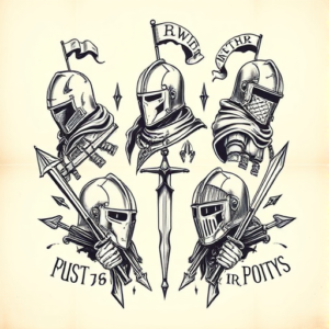 Multiple Knight Tattoo