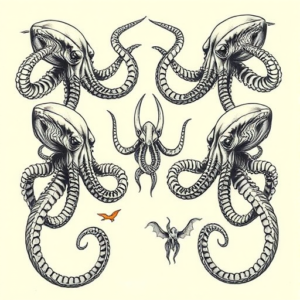 Multiple Kraken Tattoo