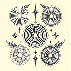 Multiple Labyrinth Tattoo