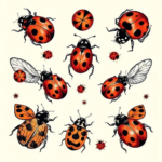 Multiple Ladybug Tattoo