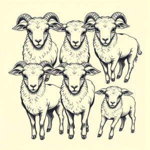 Multiple Lamb Tattoo